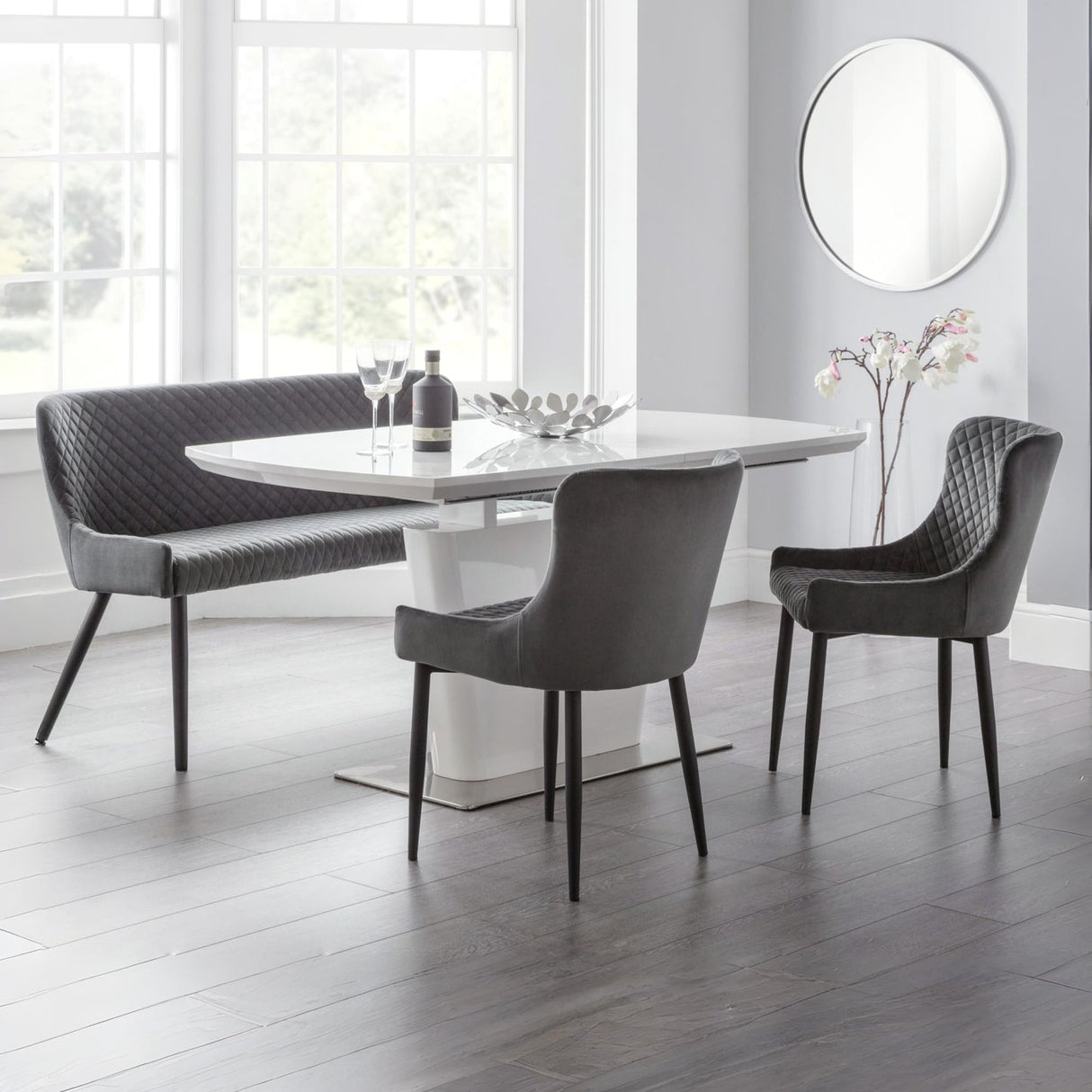 High Gloss Extending Dining Table for 4 to 6 People Rectangular - Como