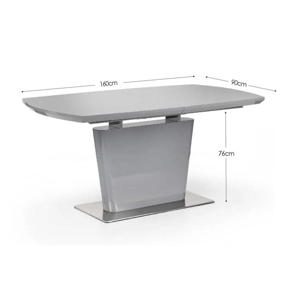 High Gloss Extending Dining Table for 4 to 6 People Rectangular - Como
