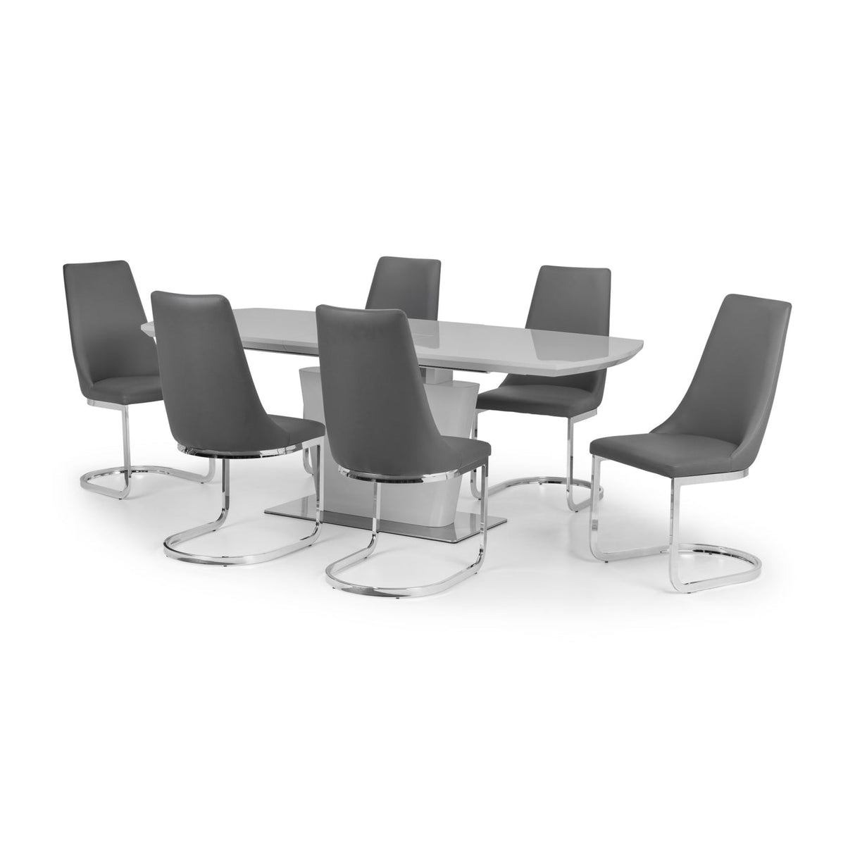 High Gloss Extending Dining Table for 4 to 6 People Rectangular - Como