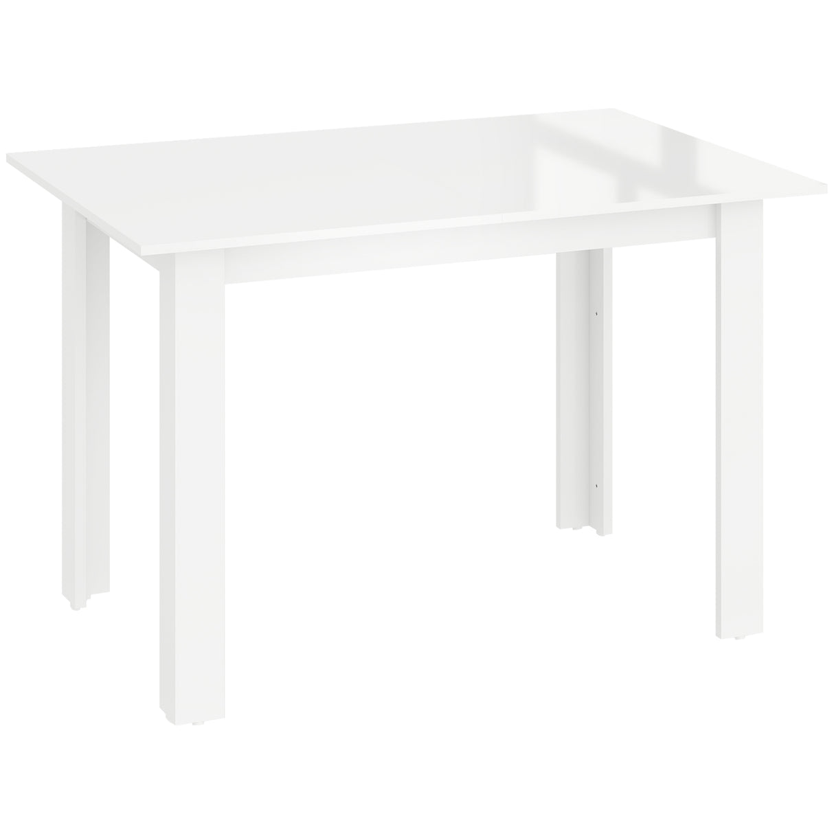 High Gloss Extending Dining Table Rectangular for 4 to 6 People - Velmora
