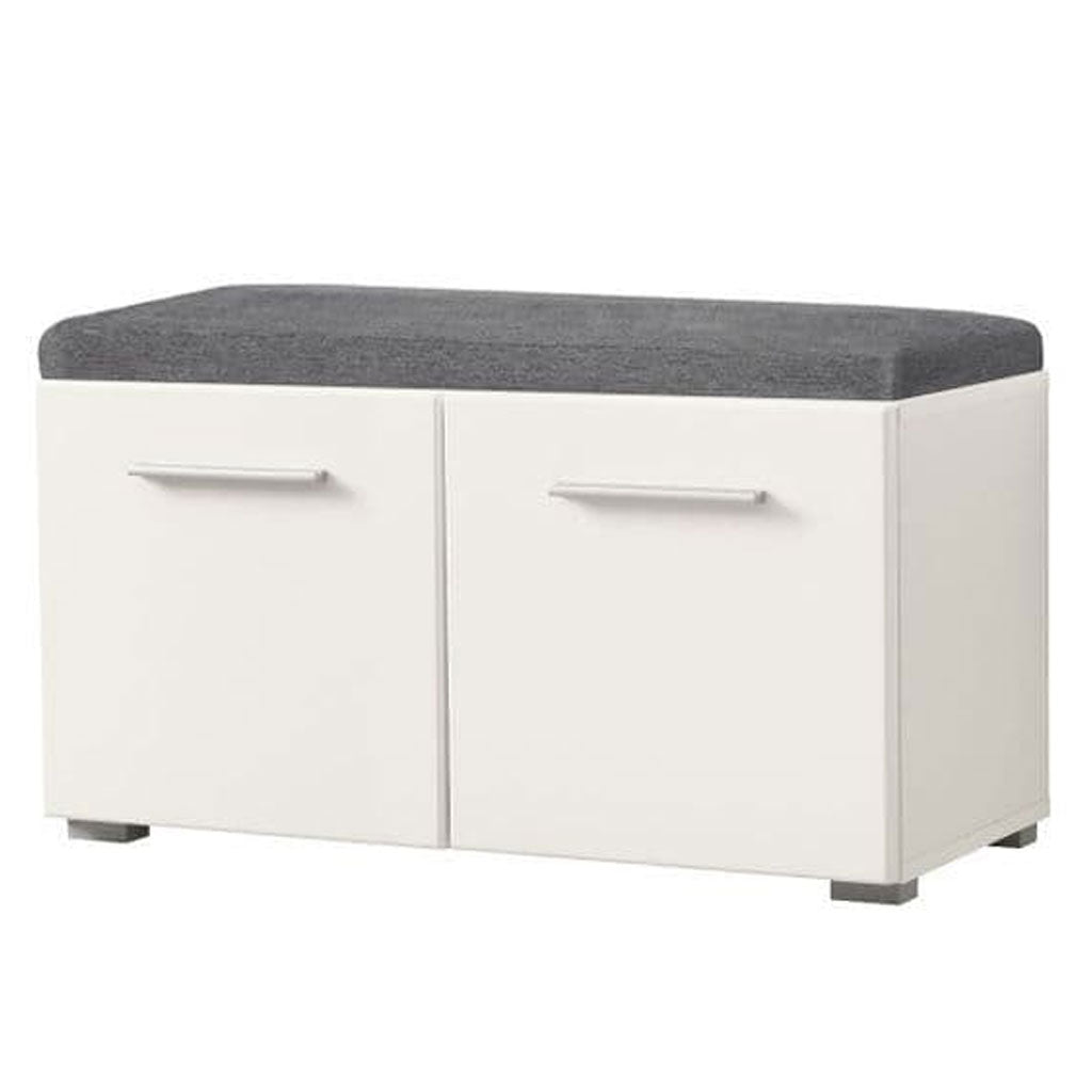 High Gloss Hallway Seating Bench With 2 Doors - Benton