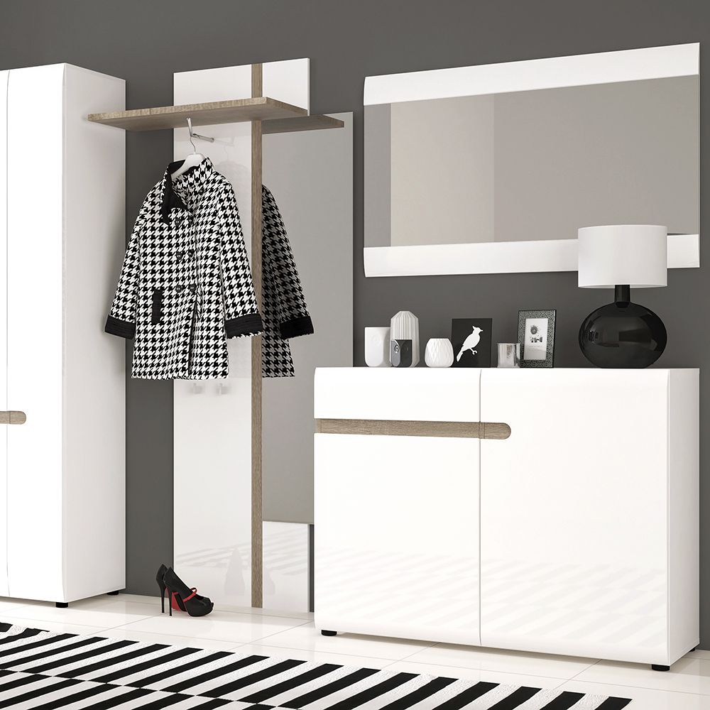 High Gloss Sideboard With 2 Doors And 1 Drawer - Chelsea