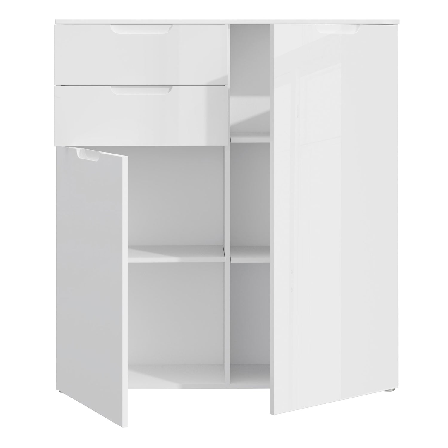 High Gloss Sideboard With 2 Doors And 2 Drawers - Sienna