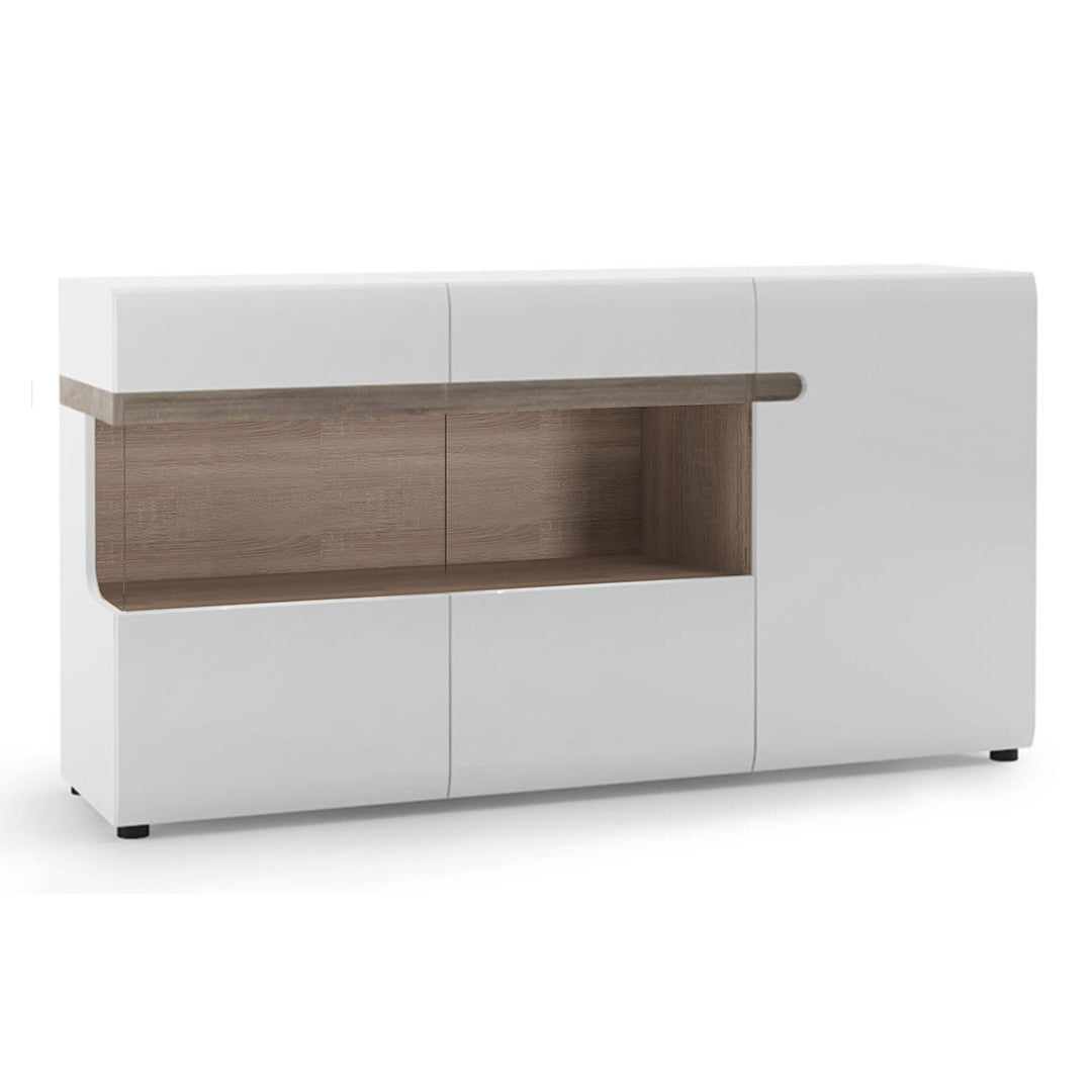 High Gloss Sideboard With 3 Doors - Chelsea