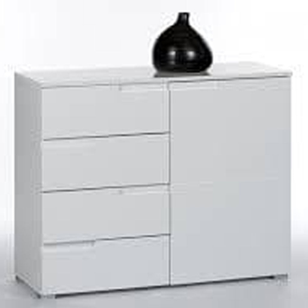 High Gloss Sideboard With 1 Door And 4 Drawers - Salina