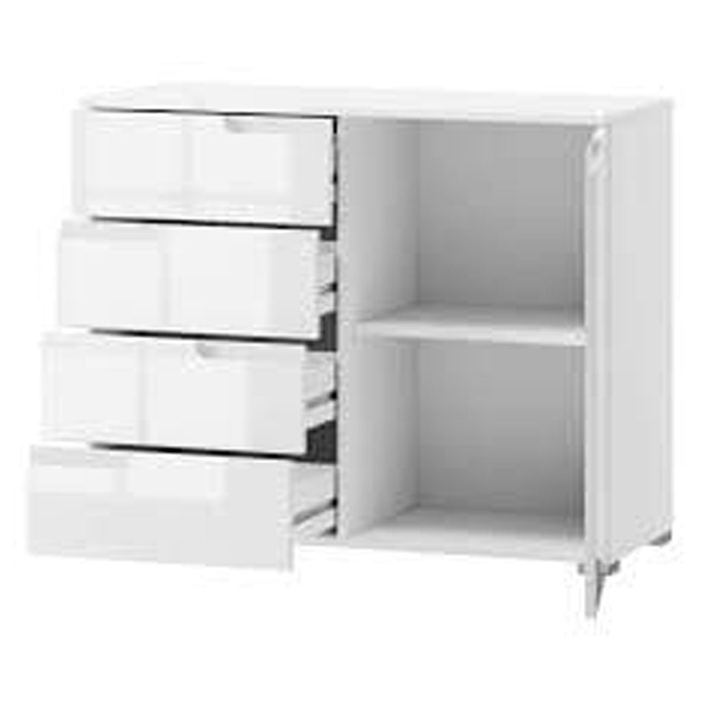 High Gloss Sideboard With 1 Door And 4 Drawers - Salina
