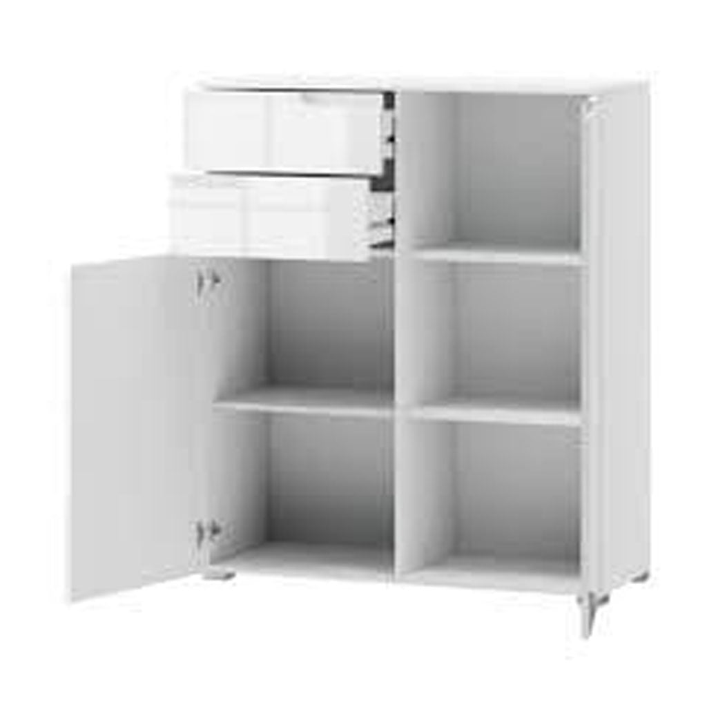 High Gloss Sideboard With 2 Doors And 2 Drawers - Salina
