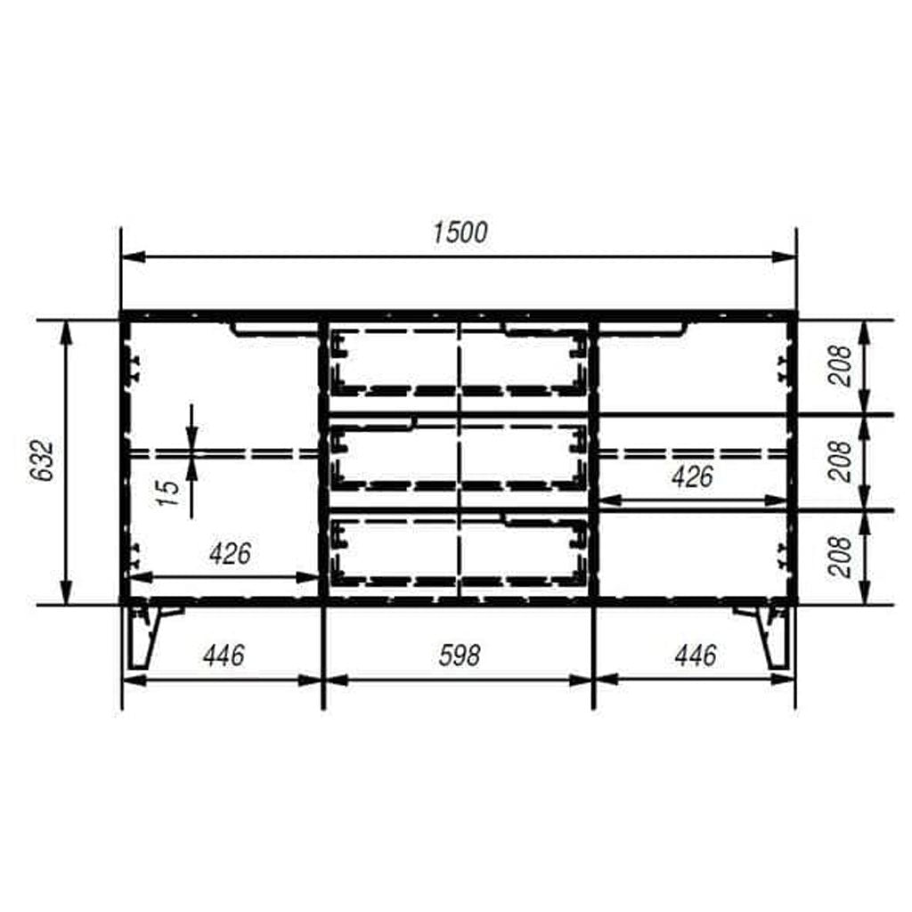 High Gloss Sideboard With 2 Doors And 3 Drawers - Salina