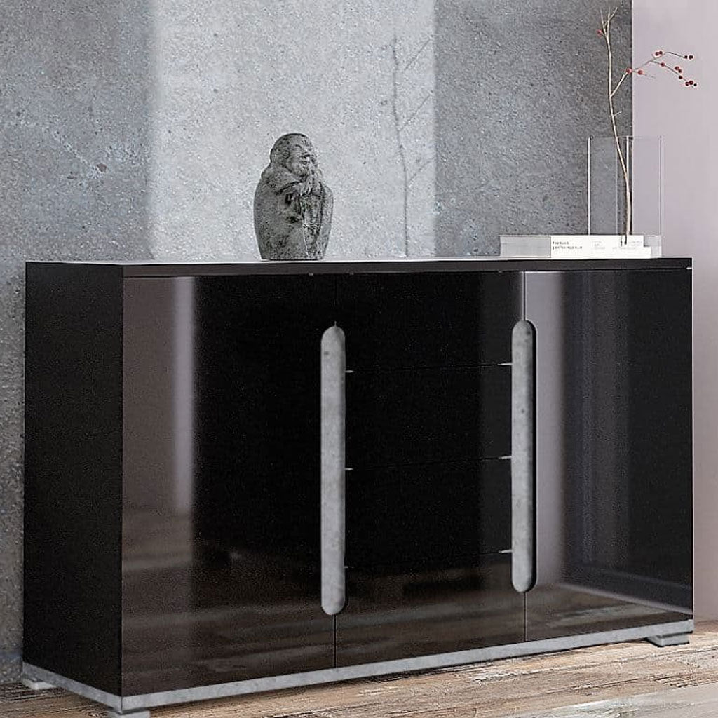 High Gloss Sideboard With 2 Doors And 4 Drawers - Elmira