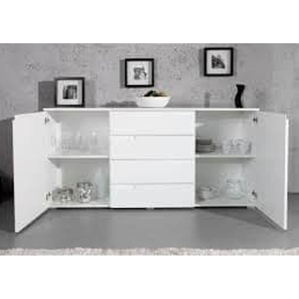 High Gloss Sideboard With 2 Doors And 4 Drawers - Salina