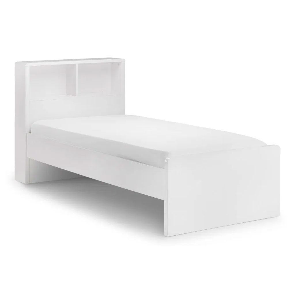 High Gloss Single Bed With Bookcase - Manhattan