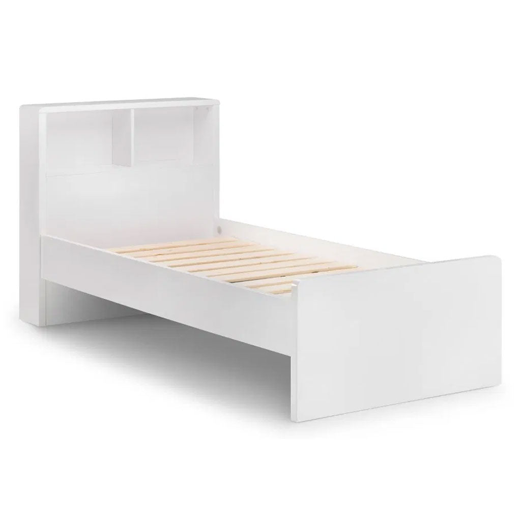 High Gloss Single Bed With Bookcase - Manhattan