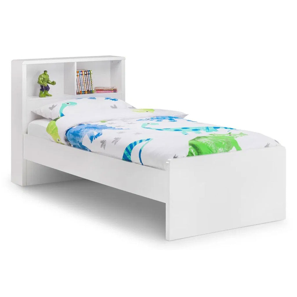 High Gloss Single Bed With Bookcase - Manhattan