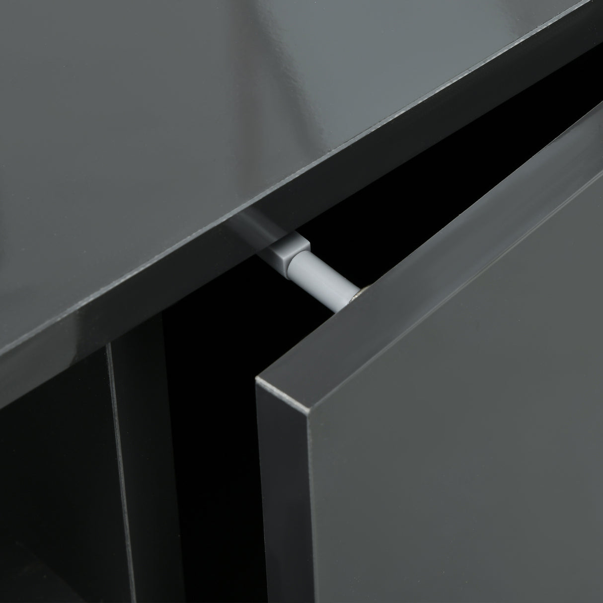 High Gloss TV Stand 140cm Wide Wall Mounted With 2 Doors - Velmora