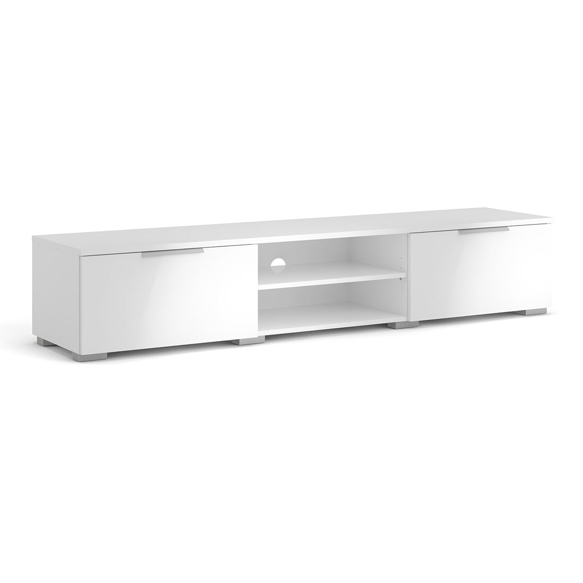 High Gloss TV Stand With 2 Drawers And 2 Shelves - Match