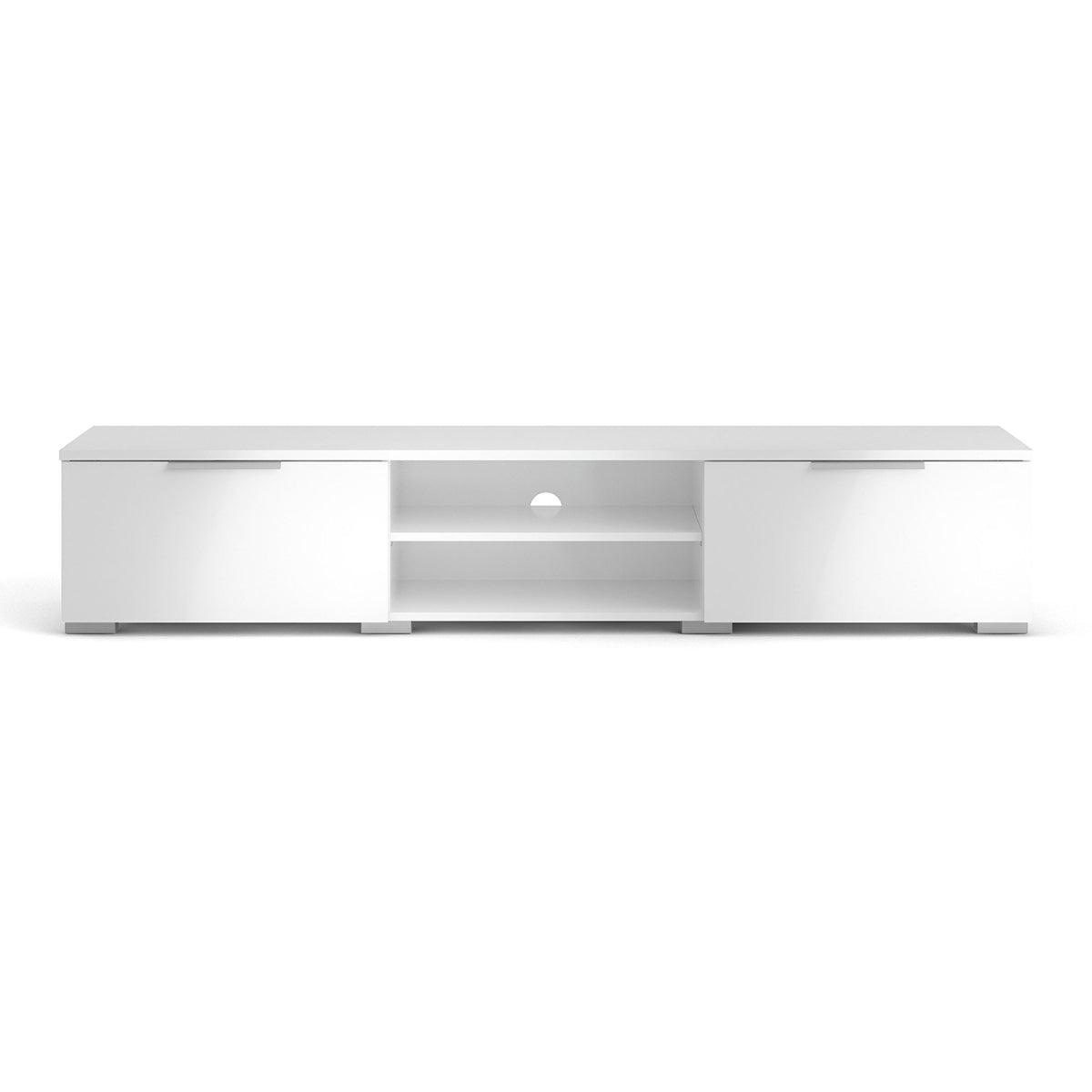 High Gloss TV Stand With 2 Drawers And 2 Shelves - Match