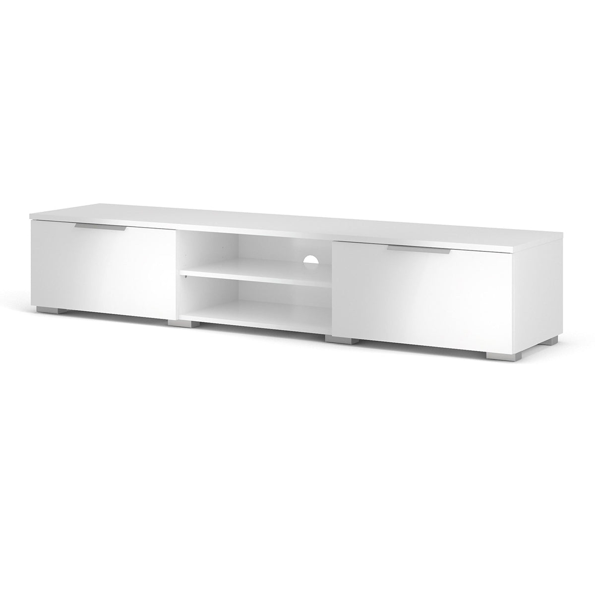 High Gloss TV Stand With 2 Drawers And 2 Shelves - Match