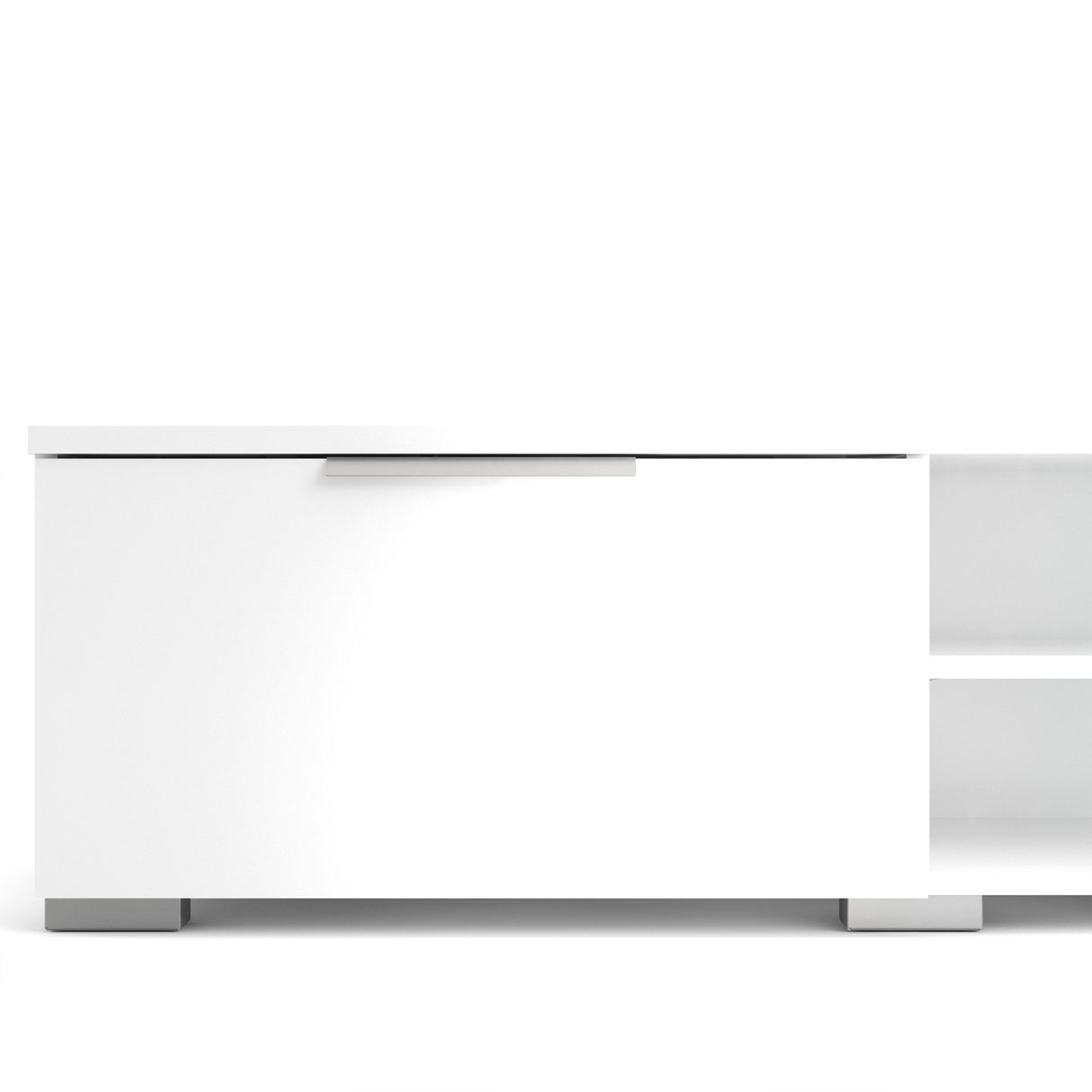 High Gloss TV Stand With 2 Drawers And 2 Shelves - Match