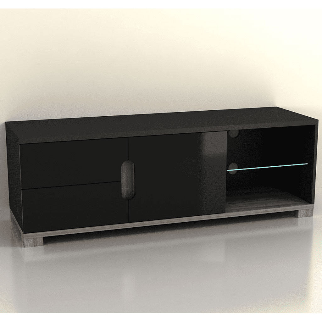 High Gloss TV Stand With 1 Door And 2 Drawers - Covina