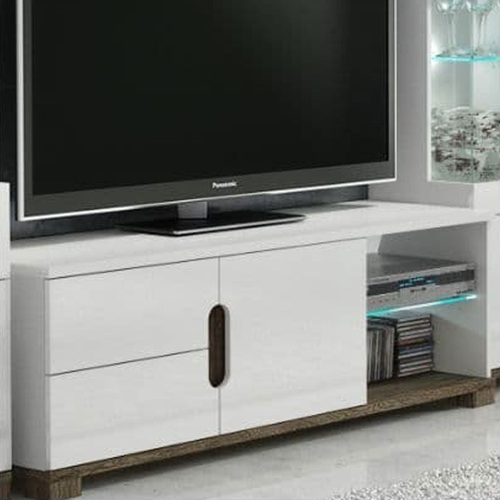 High Gloss TV Stand With 1 Door And 2 Drawers - Covina