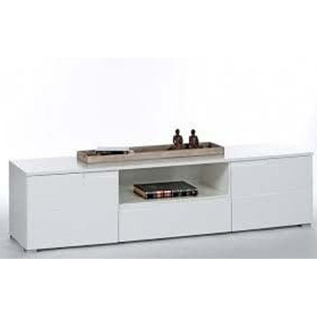 High Gloss TV Stand With 2 Doors And 1 Drawer - Salina