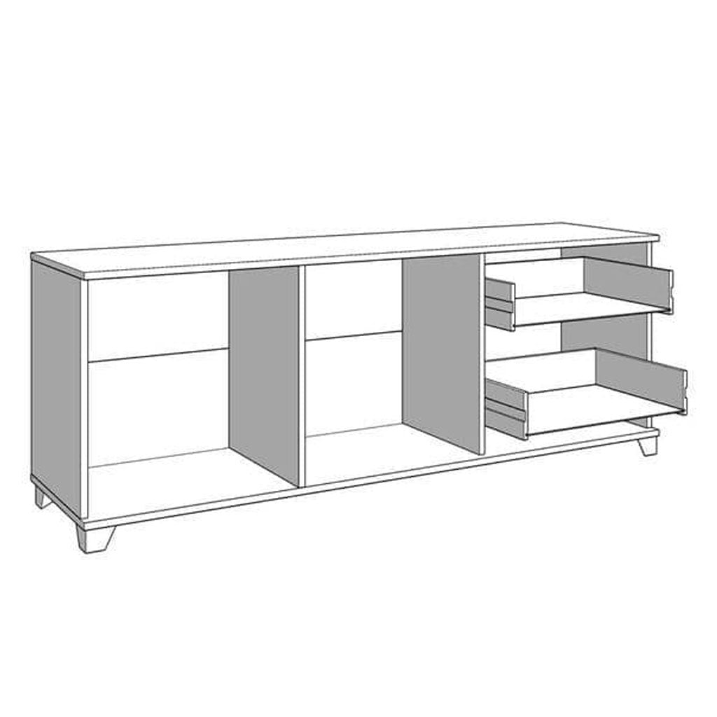 High Gloss TV Stand With 2 Doors And 2 Drawers - Minot