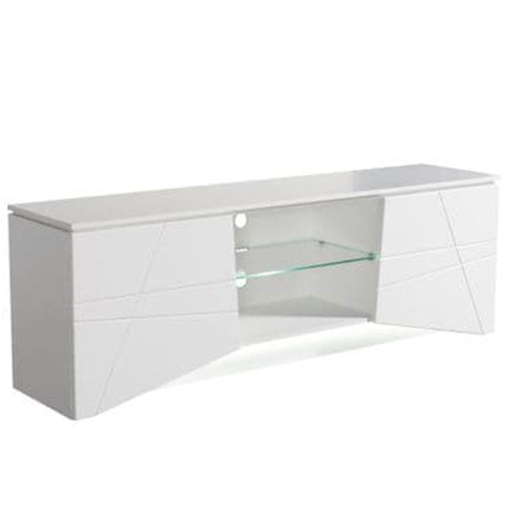 High Gloss TV Stand With 2 Doors And LED Lights - Carterville