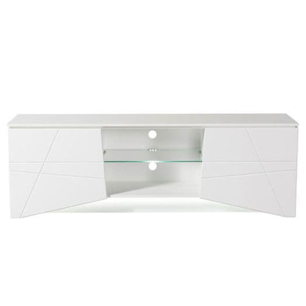 High Gloss TV Stand With 2 Doors And LED Lights - Carterville