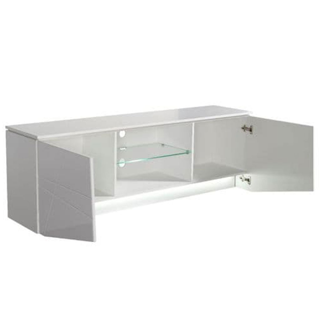 High Gloss TV Stand With 2 Doors And LED Lights - Carterville