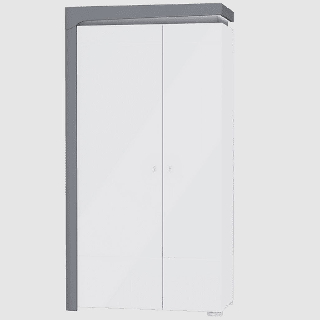 High Gloss Wardrobe With 2 Doors And LED Lights - Ashburn