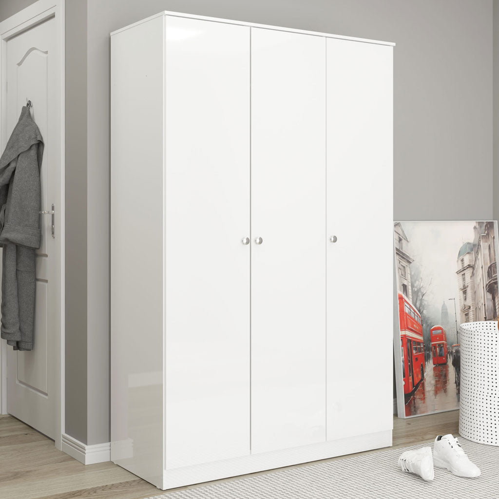 High Gloss Wardrobe With 3 Doors - Denver