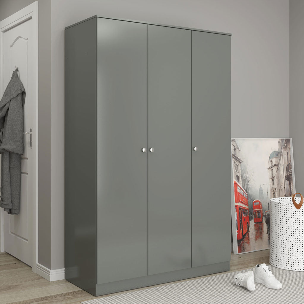 High Gloss Wardrobe With 3 Doors - Denver
