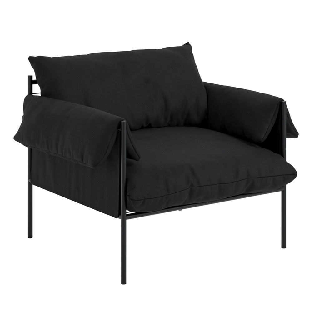 House Weave Fabric Accent Chair With Metal Fabric - Wardour