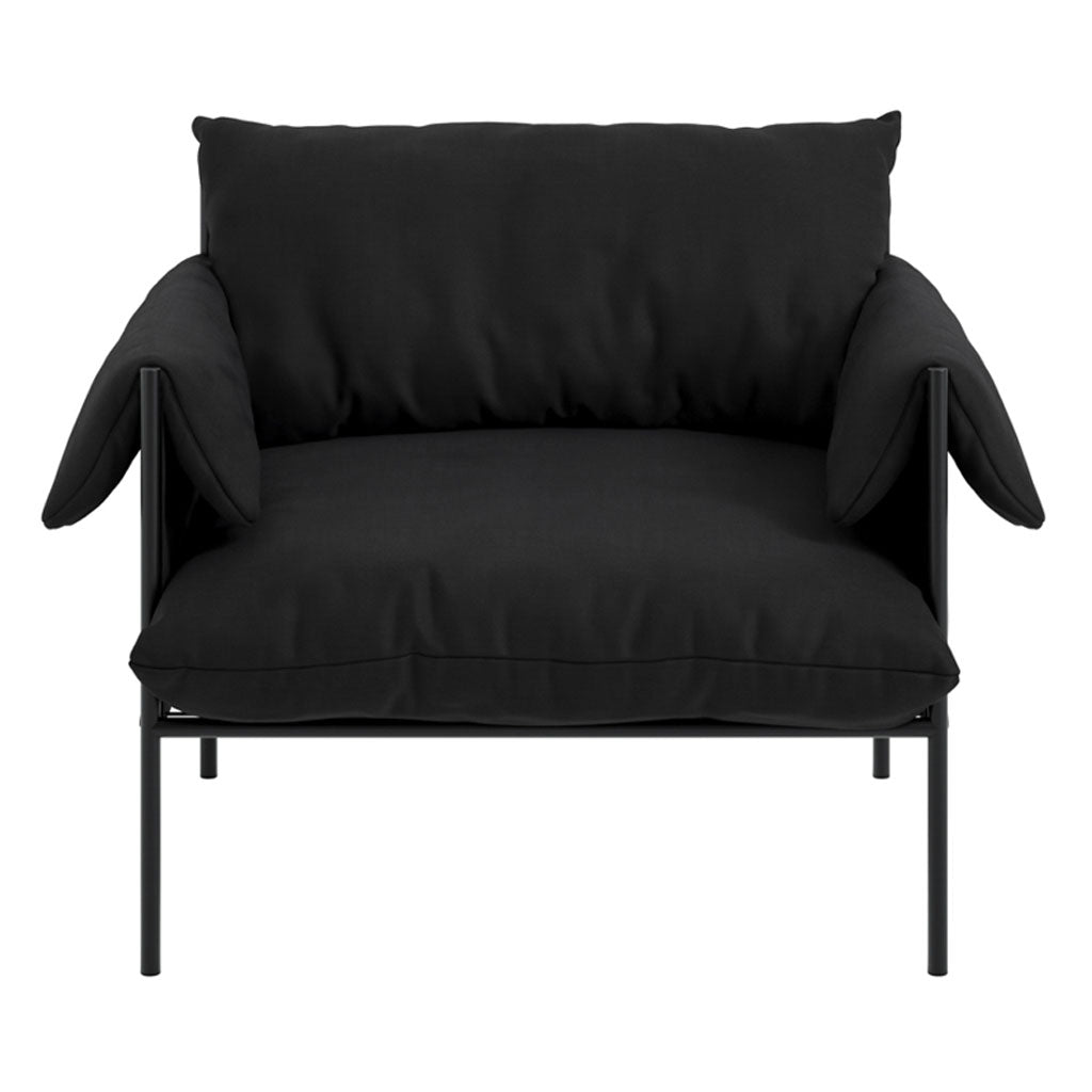 House Weave Fabric Accent Chair With Metal Fabric - Wardour