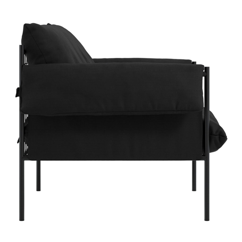 House Weave Fabric Accent Chair With Metal Fabric - Wardour