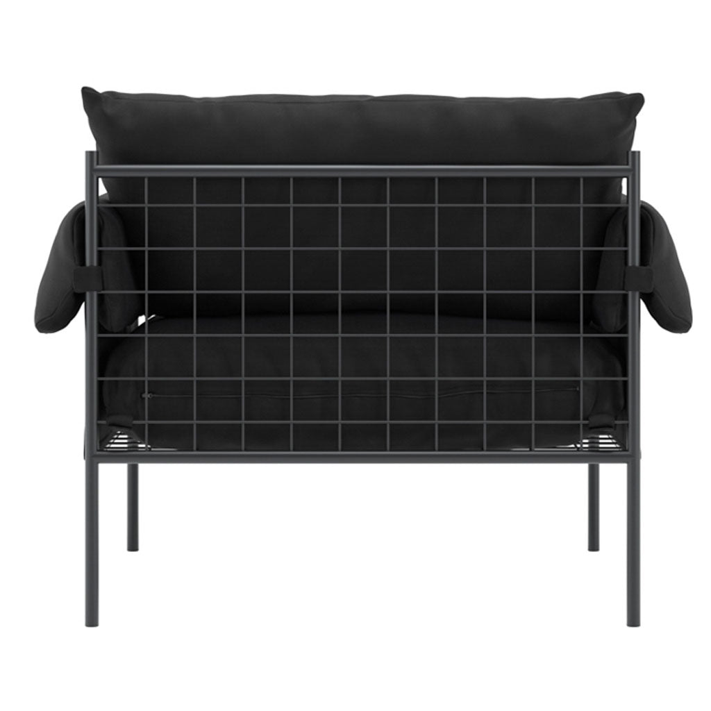 House Weave Fabric Accent Chair With Metal Fabric - Wardour