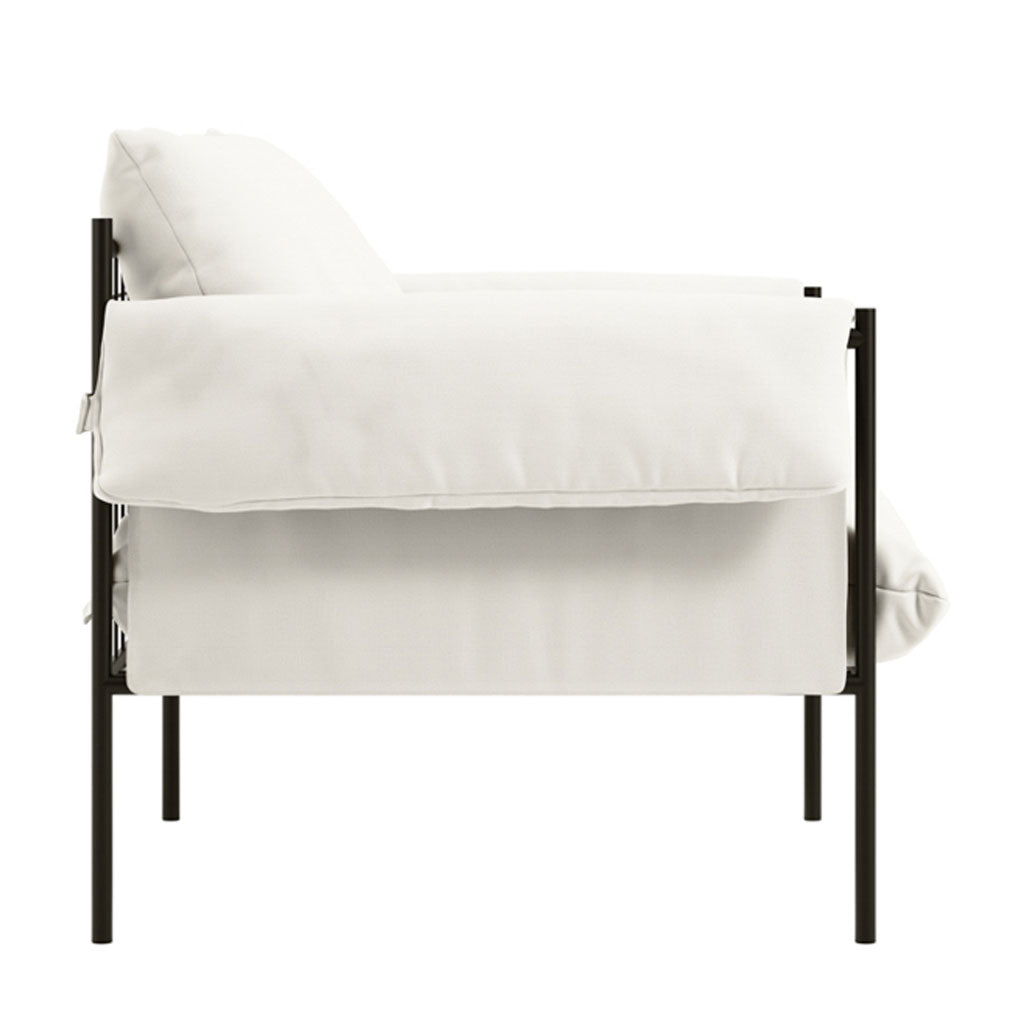 House Weave Fabric Accent Chair With Metal Fabric - Wardour