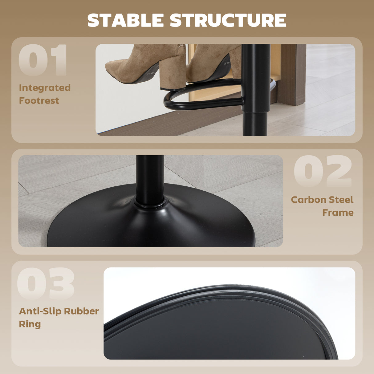 Leathaire Faux Leather Bar Stools in Set Of 2 With Footrest - Velmora