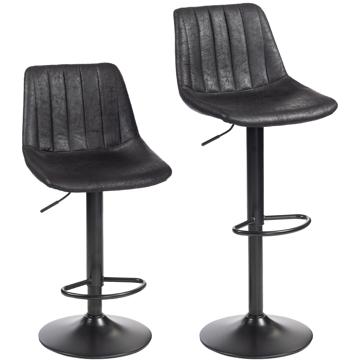 Leathaire Faux Leather Breakfast Bar Stools in Set Of 2 - Velmora