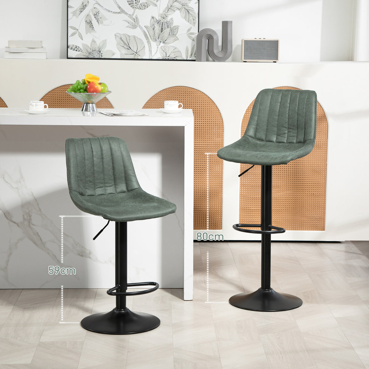 Leathaire Faux Leather Breakfast Bar Stools in Set Of 2 - Velmora