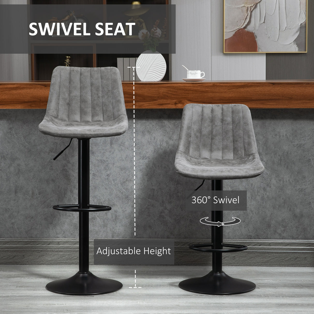 Leathaire Faux Leather Breakfast Bar Stools in Set Of 2 - Velmora