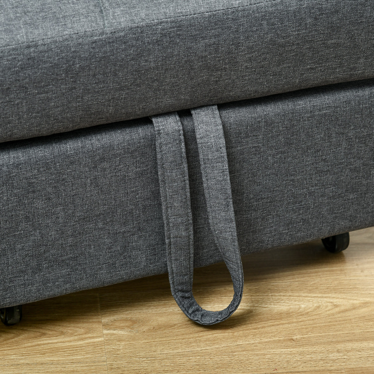 Linen Fabric 1 Seater Sofa Bed 65.5cm Wide With 1 Pillow - Velmora