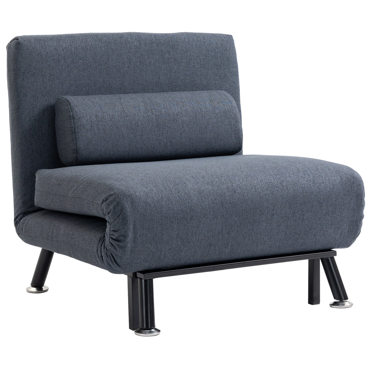Linen Fabric 1 Seater Sofa Bed 75cm Wide With 1 Pillow - Velmora