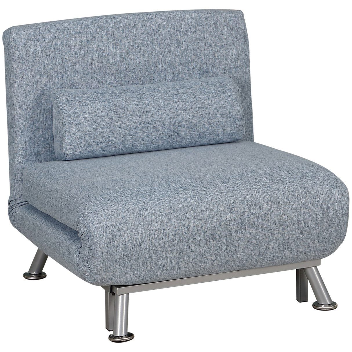Linen Fabric 1 Seater Sofa Bed 75cm Wide With 1 Pillow - Velmora