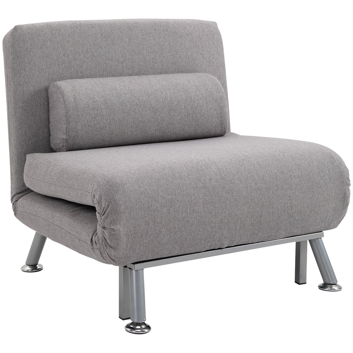 Linen Fabric 1 Seater Sofa Bed 75cm Wide With 1 Pillow - Velmora
