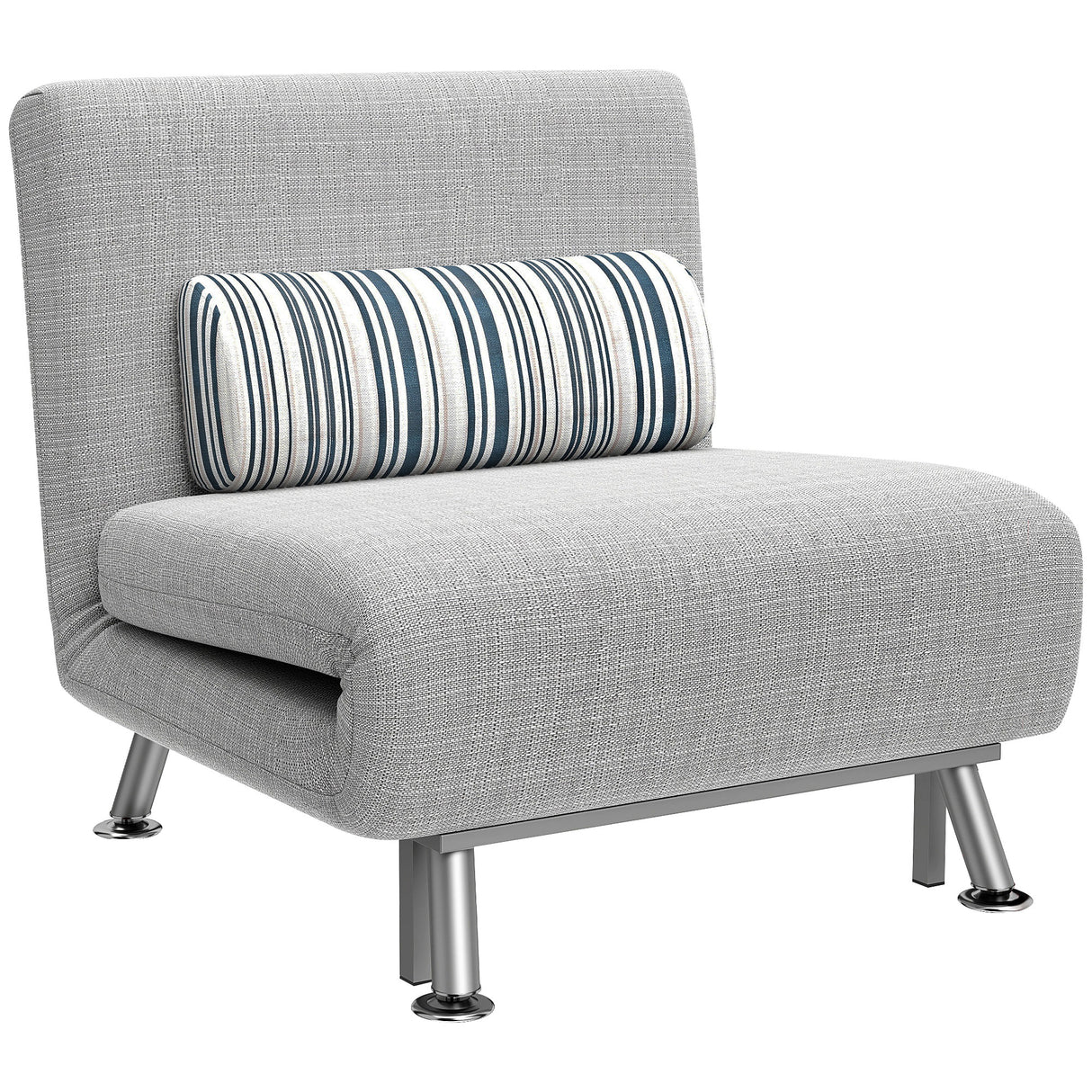 Linen Fabric 1 Seater Sofa Bed 75cm Wide With 1 Pillow - Velmora