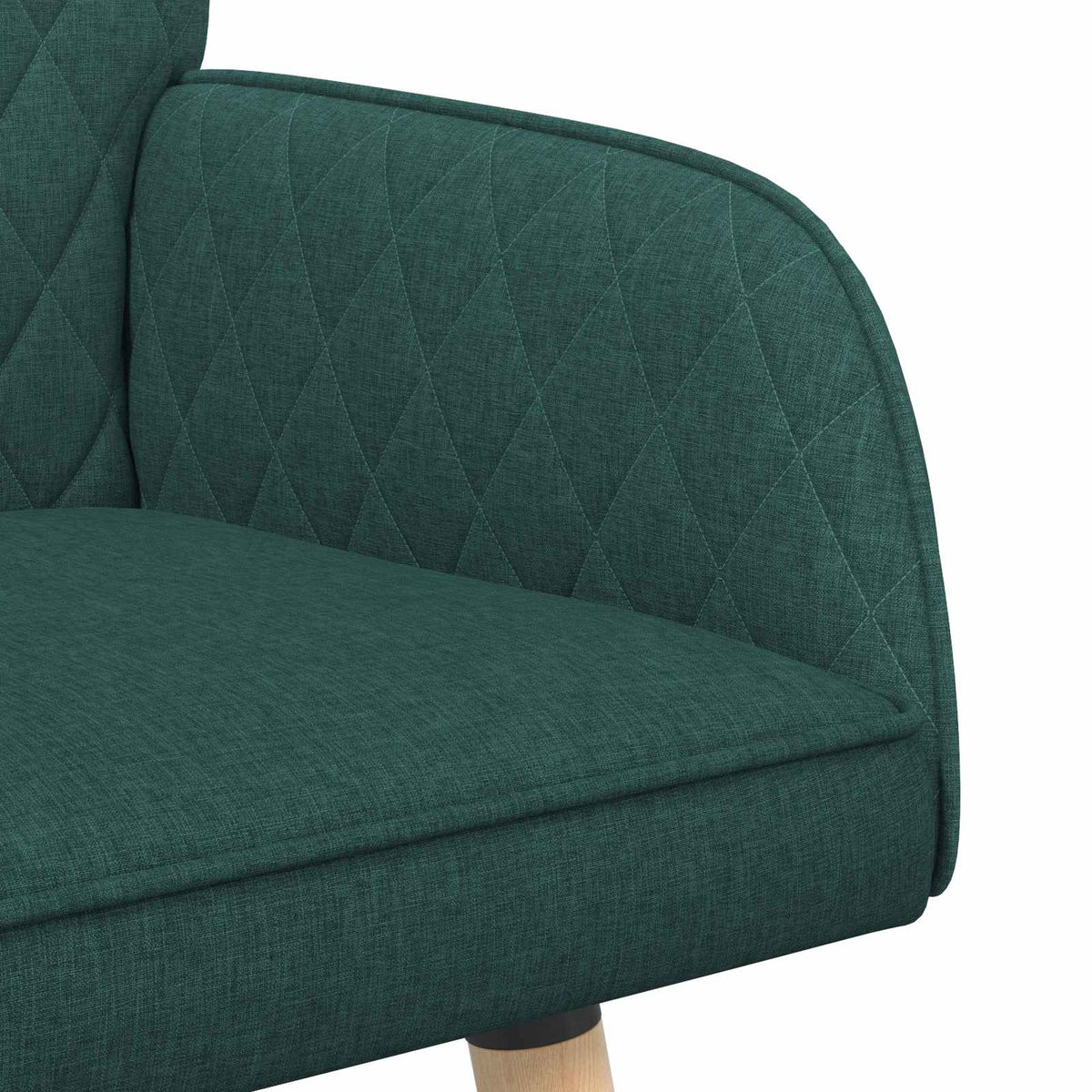 Linen Fabric 2 Seater Sofa 115cm Wide With Wooden Legs - Vantage Home