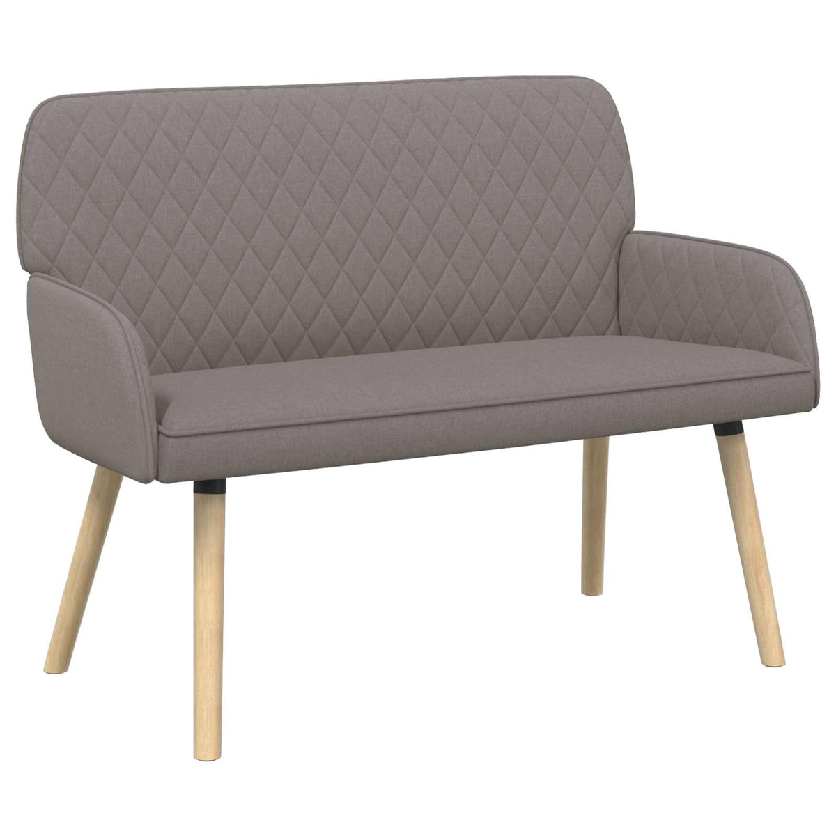 Linen Fabric 2 Seater Sofa 115cm Wide With Wooden Legs - Vantage Home