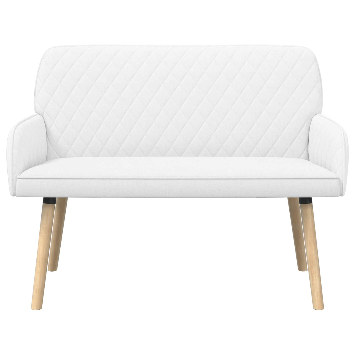 Linen Fabric 2 Seater Sofa 115cm Wide With Wooden Legs - Vantage Home
