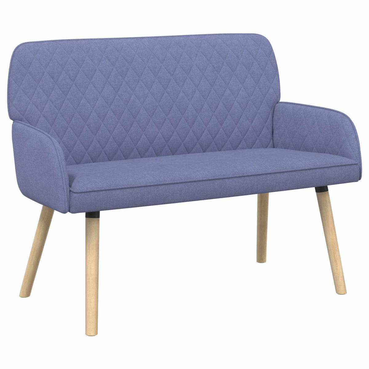 Linen Fabric 2 Seater Sofa 115cm Wide With Wooden Legs - Vantage Home